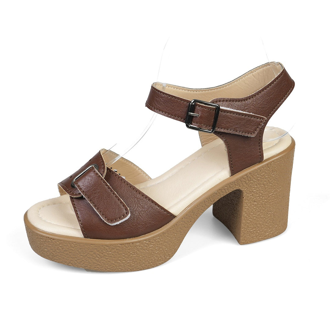 Damen Komfortable Plateau Sandalen mit modischem Riemen EB