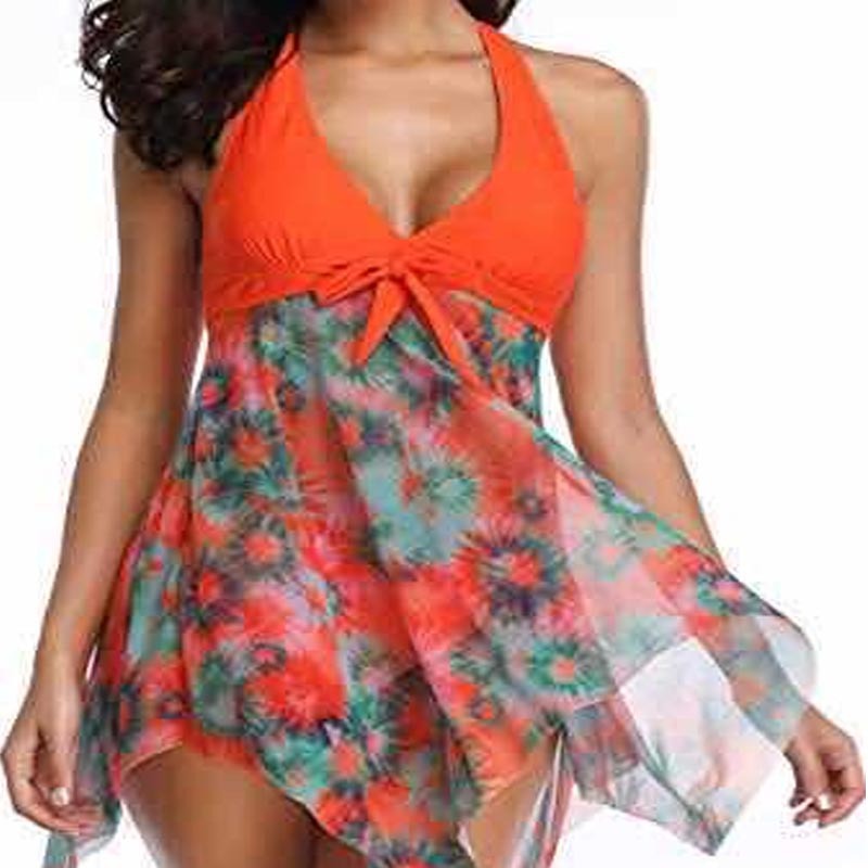 Damen Strandkleid mit floralem Design EB