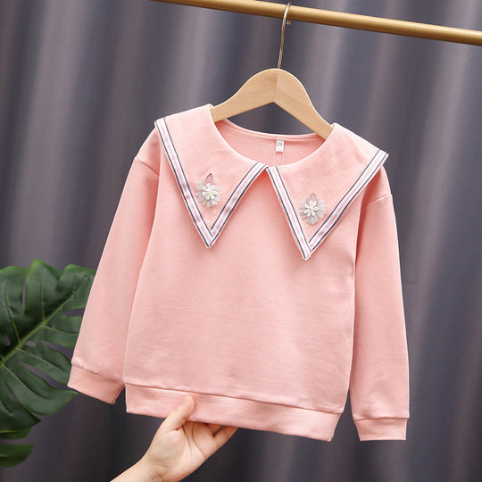 Damen Sweatshirt mit auffälligem Kragen EB