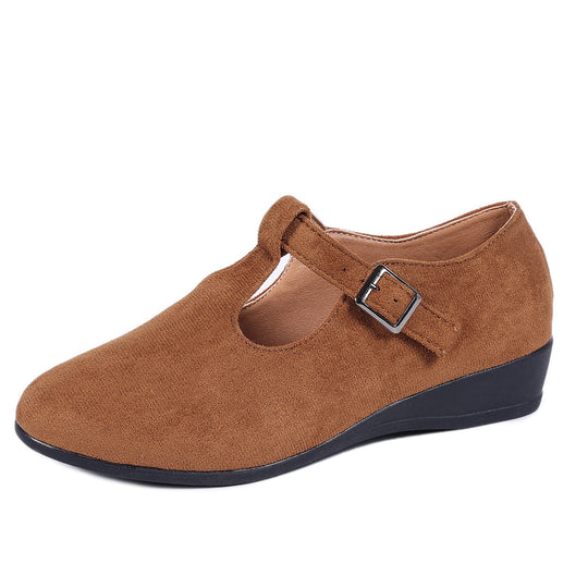 Damen Wedge-Pantoletten mit eleganter Schnallen-Applikation EB