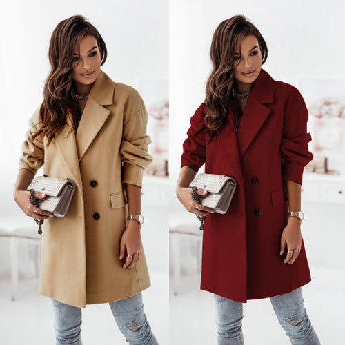 Damen klassischer Oversized-Blazer mit elegantem Revers EB