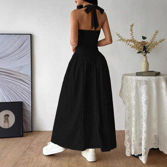 Damen Maxi-Kleid mit trägerlosem Design und voluminösem Rock EB
