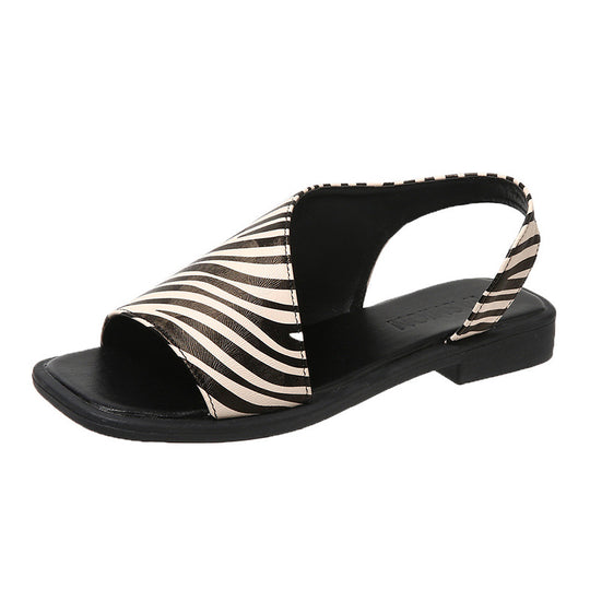 Damen Offene Zehentrenner-Sandalen mit modischem Design und atmungsaktiver Obermaterialstruktur EB