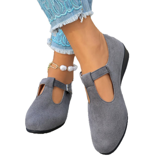 Damen bequeme Mary Jane Schuhe mit dezentem Schnallenverschluss EB