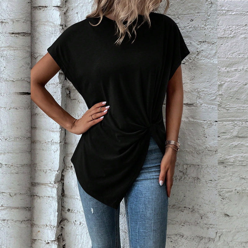 Damen Oversize T-Shirt mit Knoten-Detail EB