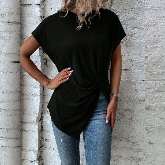 Damen Oversize T-Shirt mit Knoten-Detail EB