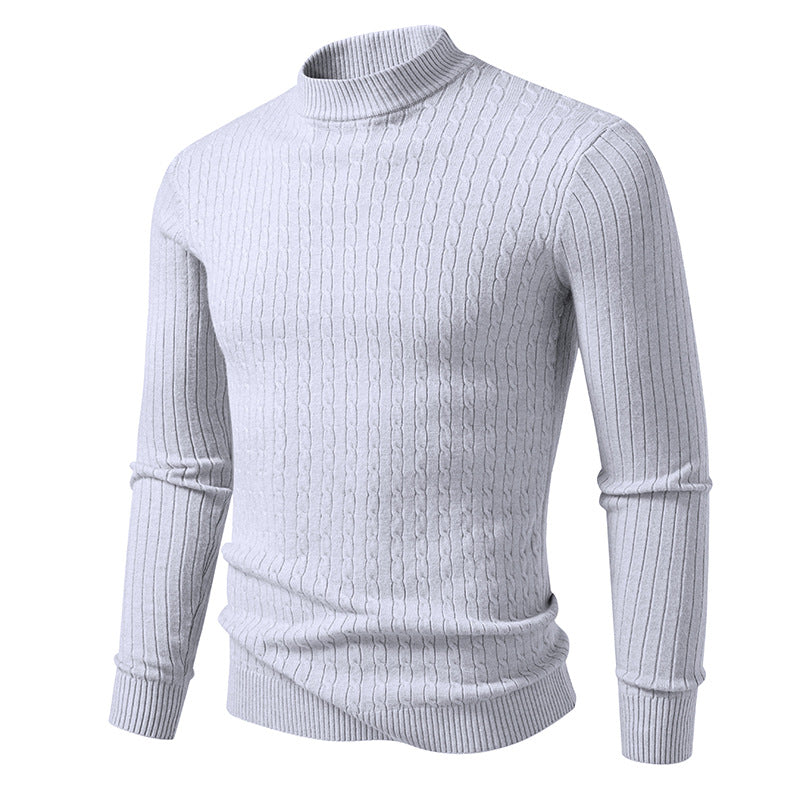 Herren Rollkragenpullover mit strukturiertem Zopfdesign EB