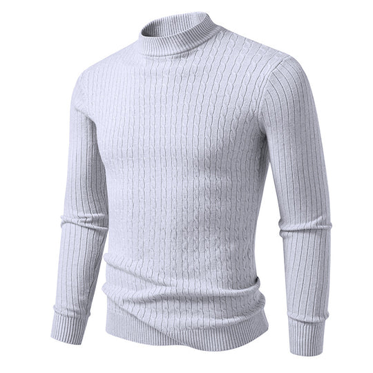 Herren Rollkragenpullover mit strukturiertem Zopfdesign EB