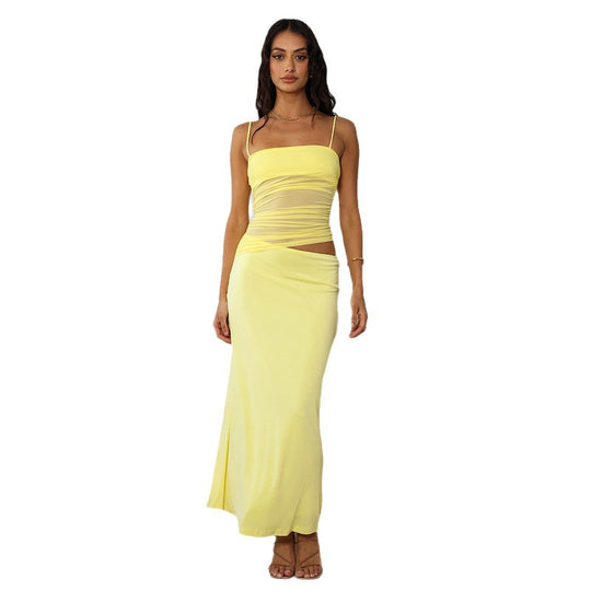 Damen Maxikleid mit ansprechendem Wickeldesign und eleganten Cut-Outs EB