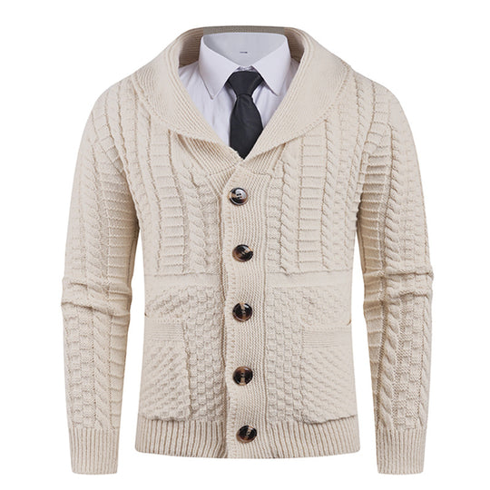 Herren Strickjacke mit modernem Schalkragen und praktischen Knöpfen EB