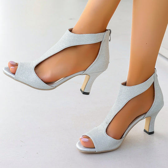 Damen Elegante Peeptoe-Pumps mit modischem Cut-Out-Design und komfortablem Absatz EB