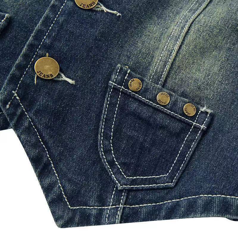 Damen Jeans-Weste mit praktischen Taschen und modischem Detail EB