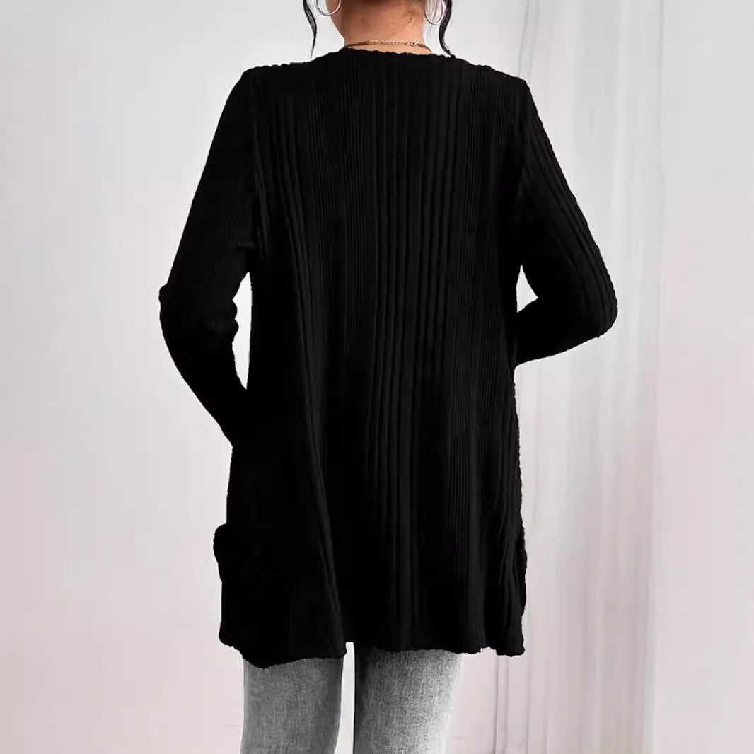 Damen Strickjacke mit strukturiertem Rippdesign und praktischen Taschen EB