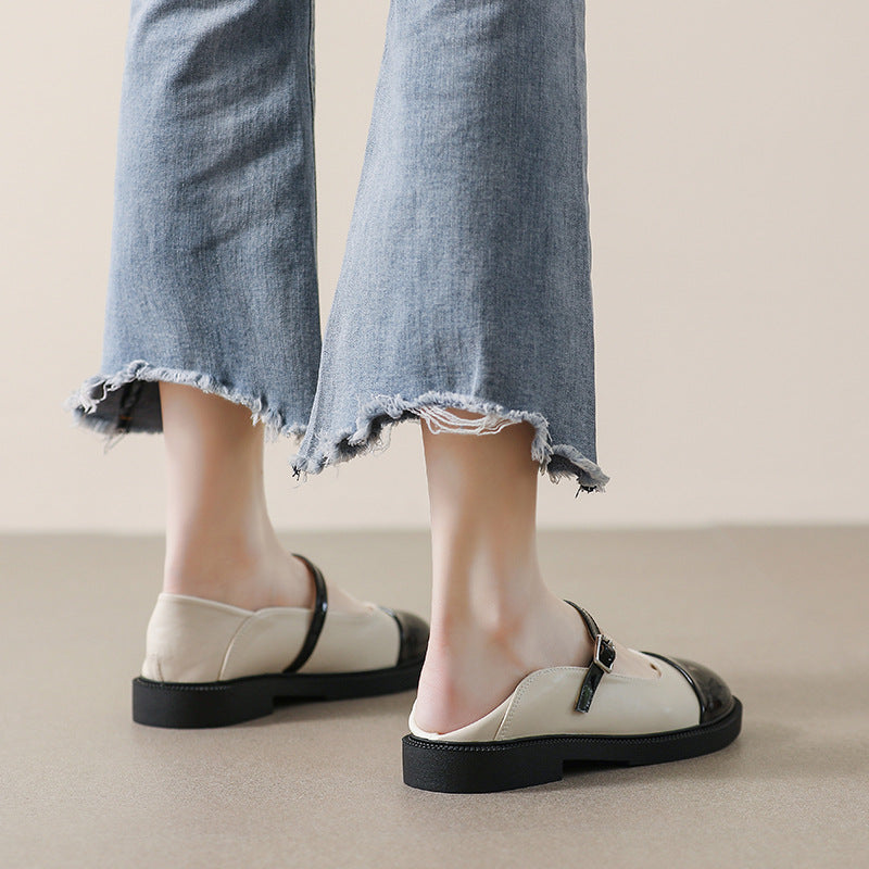 Damen Mary-Jane Schuhe mit glänzendem Lack und verstellbarem Riemen EB