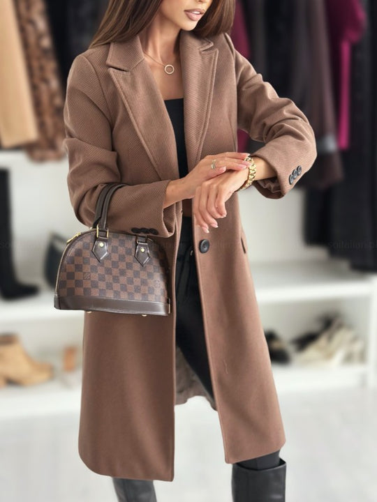 Damen Elegante, schicke Langjacke mit Taschen EB