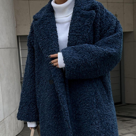 Damen Kuschelige Teddyfelljacke im eleganten Oversize-Design EB