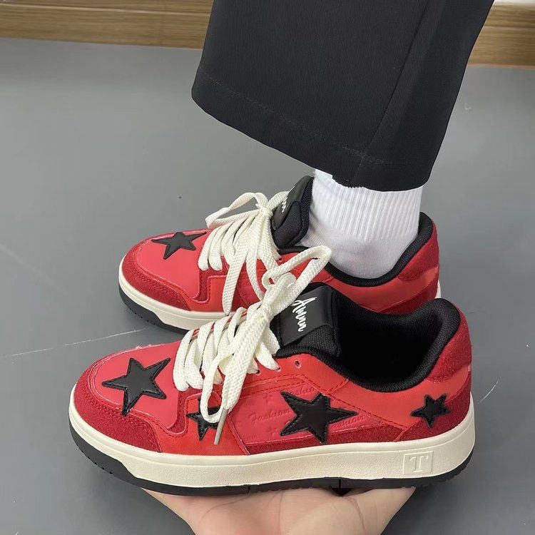 Damen modische Sneakers mit auffälligem Sternen-Design und bequemer Dämpfung EB
