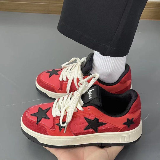 Damen modische Sneakers mit auffälligem Sternen-Design und bequemer Dämpfung EB