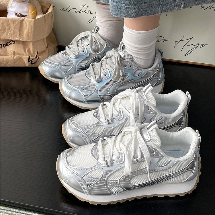 Damen Sportliche Lauf-Sneaker mit atmungsaktiver Mesh-Oberfläche und stoßdämpfender Sohle EB