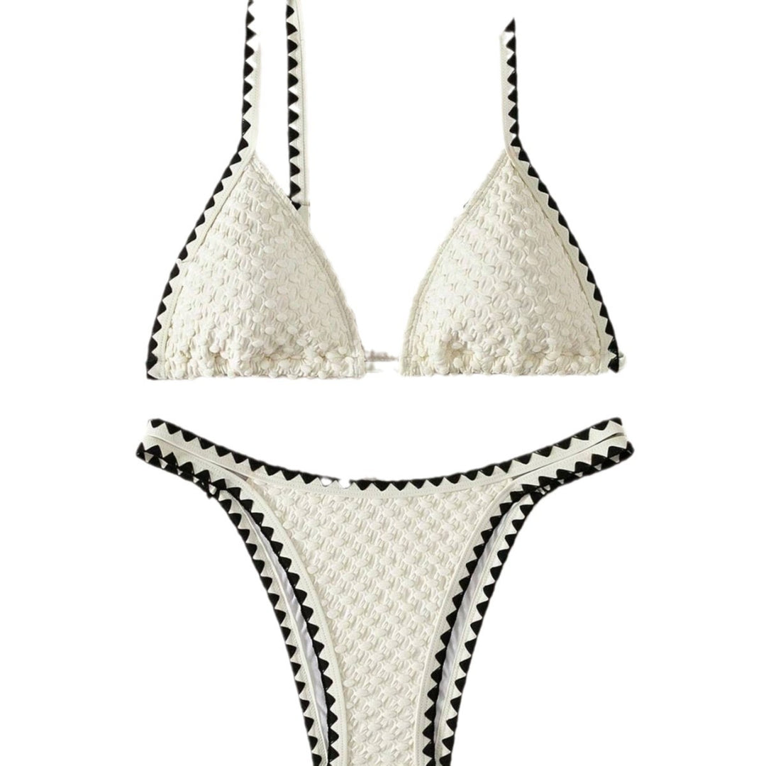 Damen Triangel-Bikini mit raffiniertem Häkelmuster EB