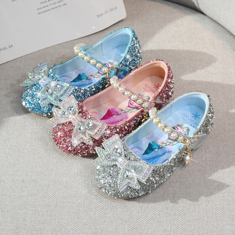 Mädchen Glitzernde Ballerinas mit Perlenakzent EB