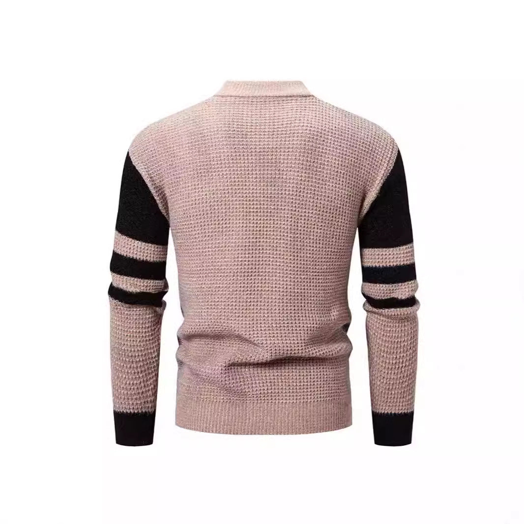 Herren Strukturierter Pullover mit modernem Farbblockdesign EB