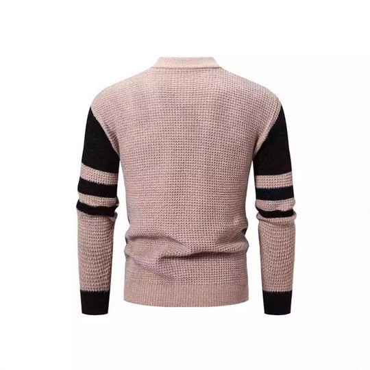 Herren Strukturierter Pullover mit modernem Farbblockdesign EB
