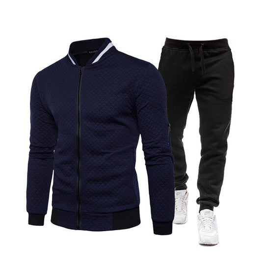 Herren modische Trainingsjacke mit Stehkragen und Sporthose EB