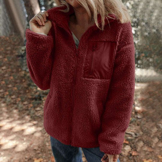 Damen Jacke mit hochabschließendem Kragen und praktischer Brusttasche EB