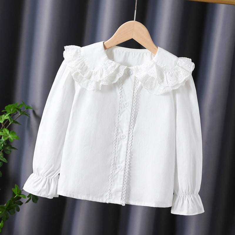Damen Bluse mit Rüschendetails und romantischen Puffärmeln EB