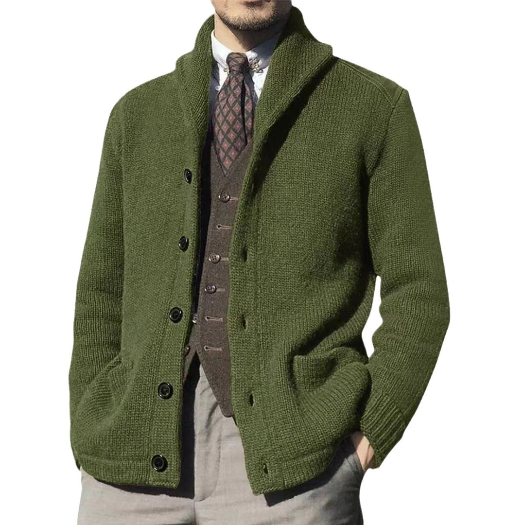 Herren Strickjacke im modernen Casual-Stil mit Schalkragen EB