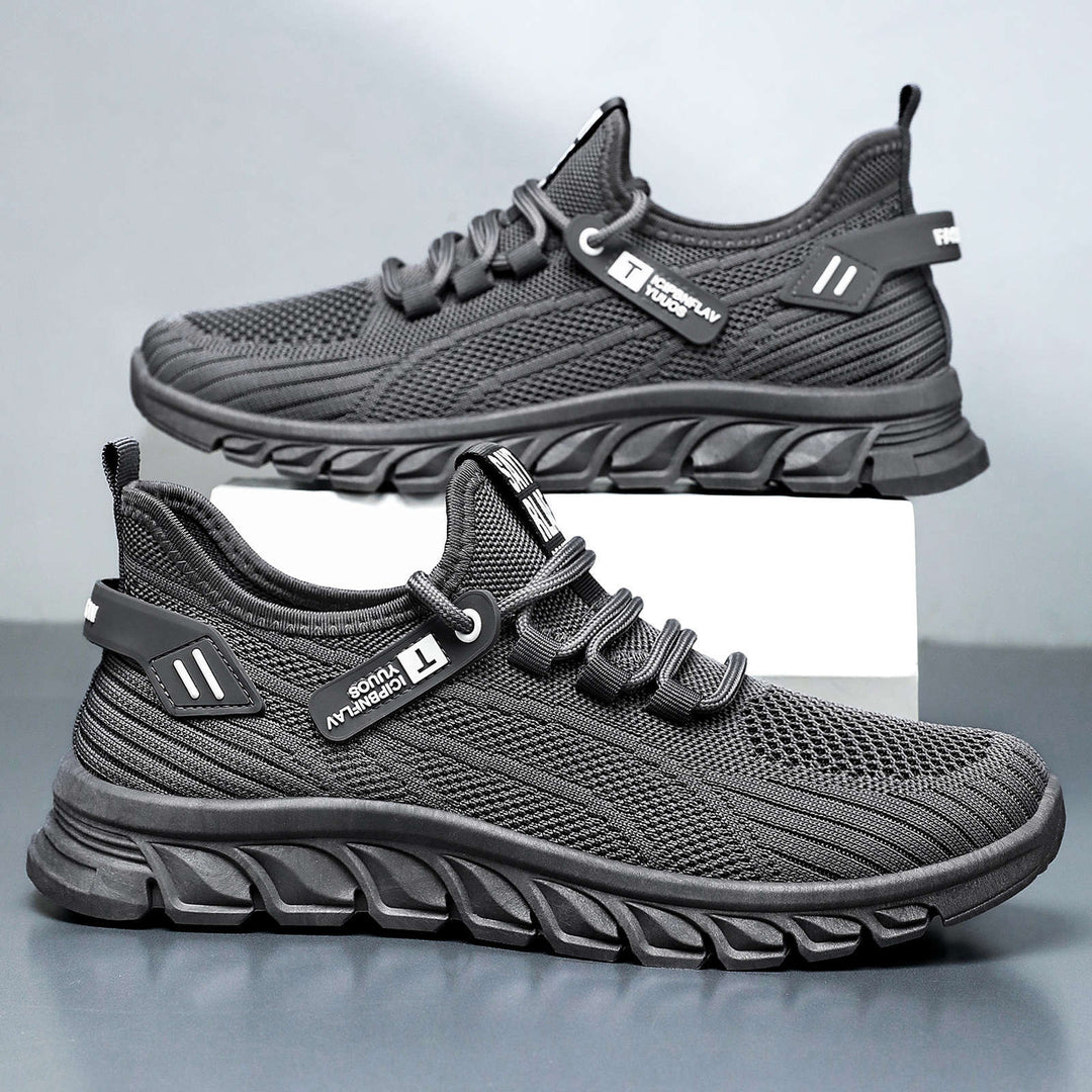 Herren nan atmungsaktiver Strick-Chunky-Sneaker mit elastischem Einstieg, stabiler Dämpfungssohle und Zuglasche EB