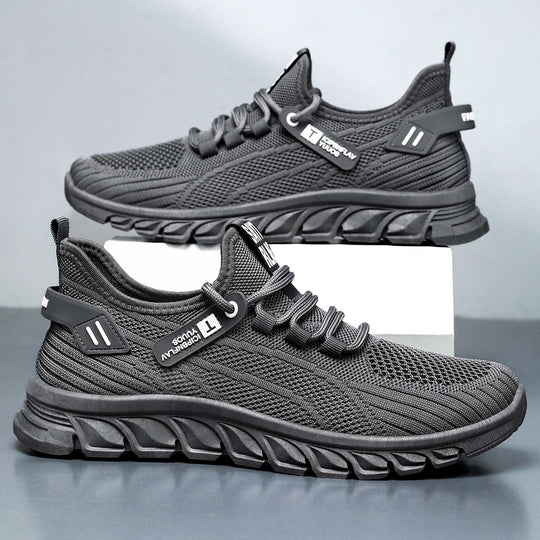 Herren nan atmungsaktiver Strick-Chunky-Sneaker mit elastischem Einstieg, stabiler Dämpfungssohle und Zuglasche EB