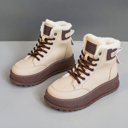 Damen Winterliche Schnürstiefel mit kuscheligem Innenfutter EB