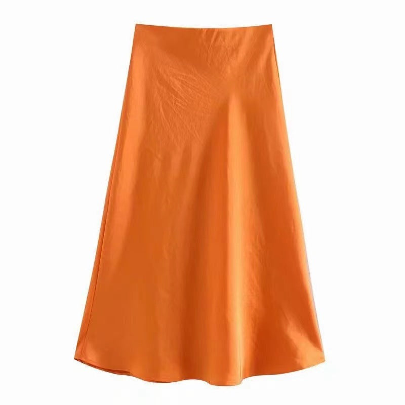 Damen Maxi-Rock aus fließendem Stoff mit elegantem Fall EB