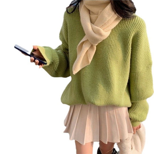 Damen Oversized Strickpullover mit feinem Rippenmuster und lässigem Schnitt EB