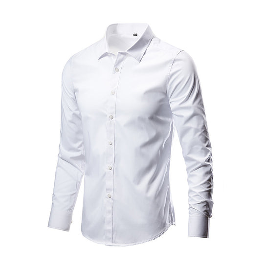 Herren nan Slim-Fit Businesshemd aus Stretch-Baumwollmix mit Kentkragen EB