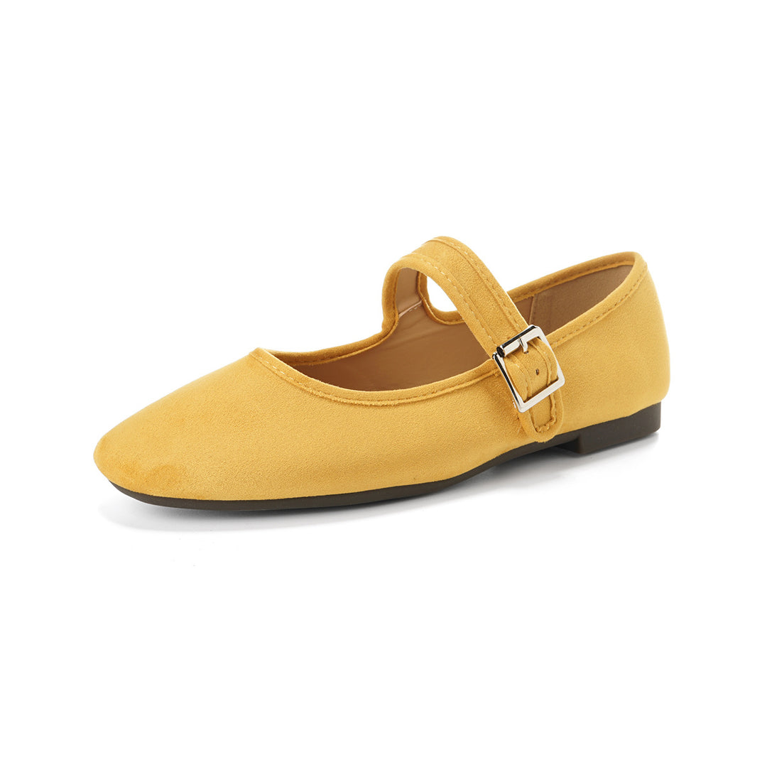 Damen Ballerinas mit modischem Riemchen und eleganter Schnallenverzierung EB