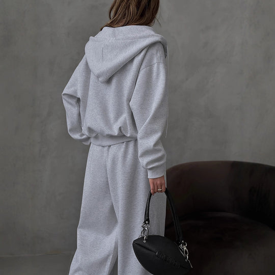 Damen Bequemes Oversized-Lounge-Set mit Kapuze und elastischem Bund EB