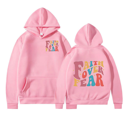 Damen Kapuzenpullover mit kreativem Schriftzug und weichem Innenfleece EB