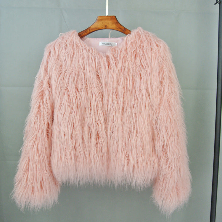 Damen statement Fleece-Jacke mit voluminösem Look EB