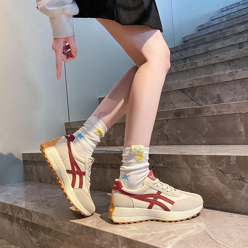 Damen modische Freizeitsneaker mit elastischem Obermaterial und dämpfender Laufsohle EB