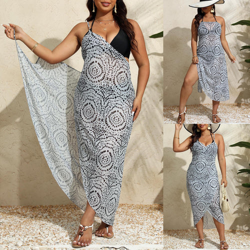 Damen Elegantes Sommerkleid mit zeitgenössischem Mustermix EB