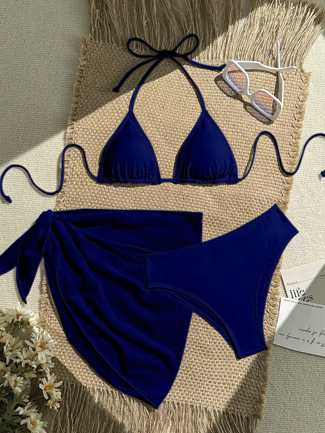 Damen Triangel-Bikini mit Wickeltuch und verstellbaren Trägern EB