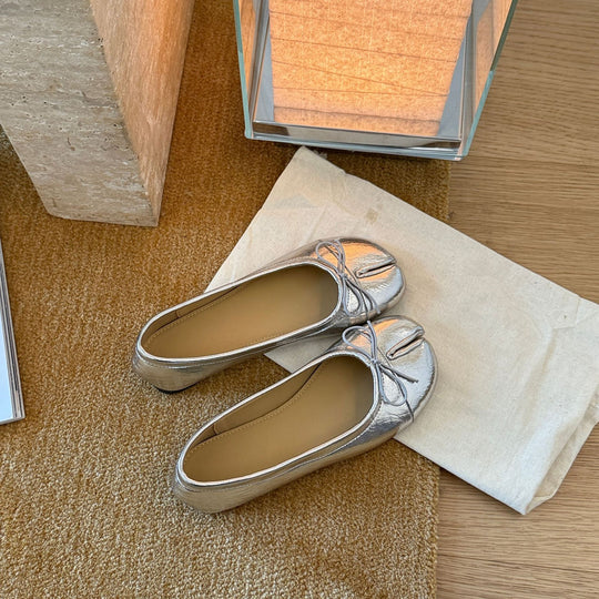 Damen Modische Ballerinas mit eleganter Schleife EB