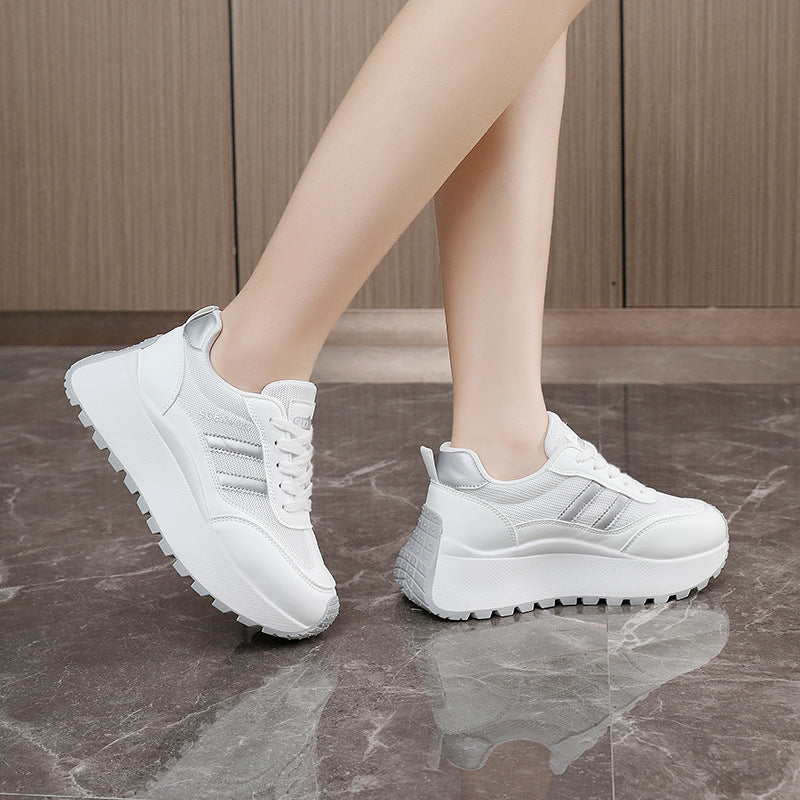 Damen Plateau Sneakers mit stilvollem Design und dämpfender Laufsohle EB