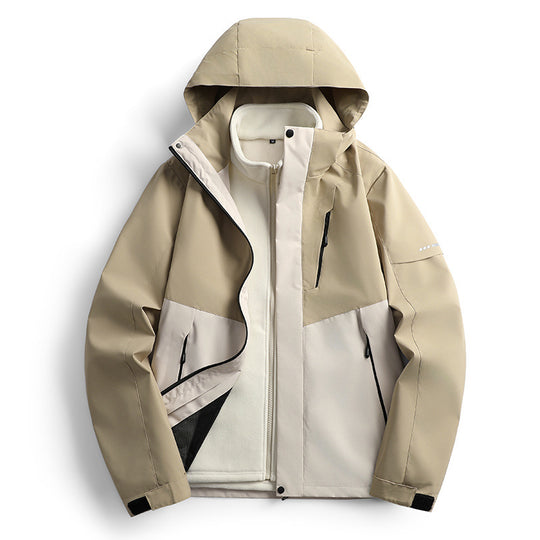 Damen wasserdichte Softshell Outdoorjacke mit Kapuze atmungsaktive Membran EB