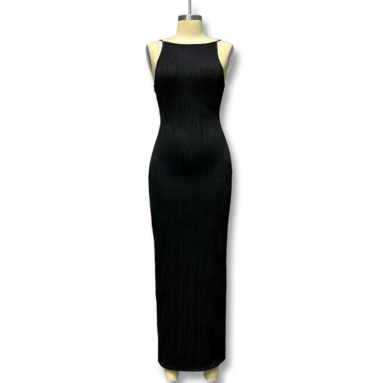Damen Elegantes bodenlanges Kleid mit strukturiertem Design EB