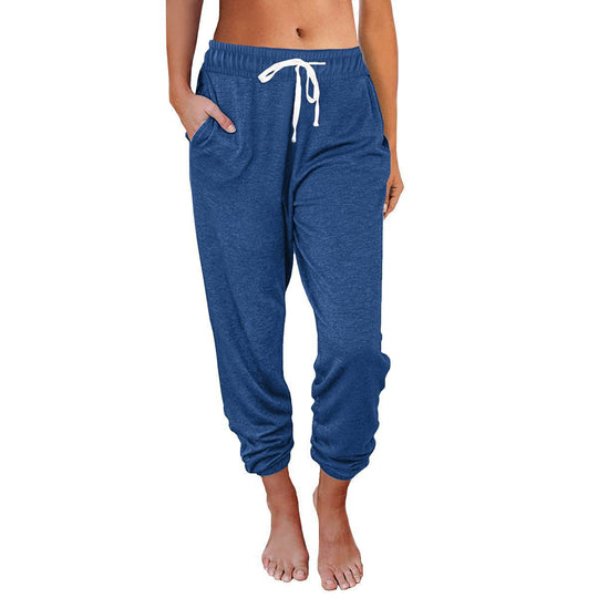 Damen bequeme Sweatpants mit Kordelzug und praktischen Taschen EB