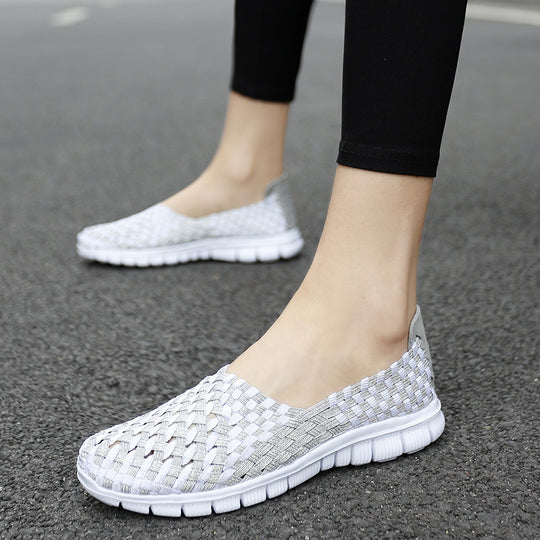 Damen Bequeme Schlupfschuhe mit atmungsaktiver Struktur und rutschfester Sohle EB